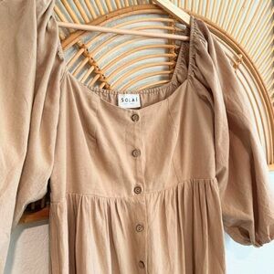 Toffee linen dress